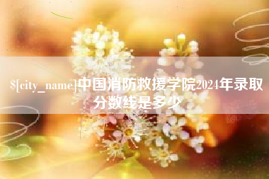 韩城中国消防救援学院2024年录取分数线是多少