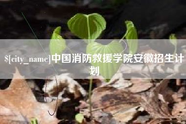 韩城中国消防救援学院安徽招生计划