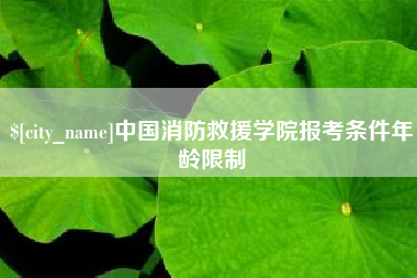 韩城中国消防救援学院报考条件年龄限制