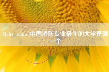 韩城中国消防专业最牛的大学是哪一个