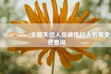 韩城全国失信人员被执行人名单免费查询