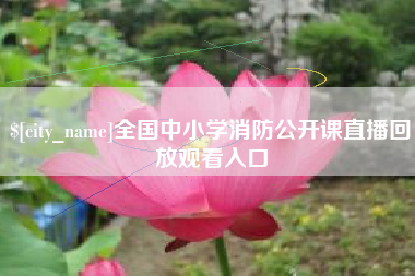 韩城全国中小学消防公开课直播回放观看入口