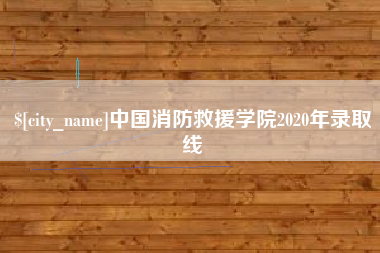 韩城中国消防救援学院2020年录取线