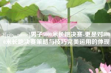 韩城男子5000米长跑决赛-更是对5000米长跑决赛策略与技巧完美运用的体现